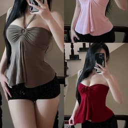 Áo Cup Dây Rút Dáng Xòe, Mặc Nhiều Kiểu, Chất thun borip Trung Cotton Xịn Co Giãn 4 Chiều 1