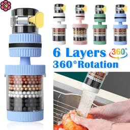 Đầu vòi lọc nước 6 lớp MỚI 360° Xoay vòi đa năng [FREESHIP] Máy sục khí Splash Vòi trộn Bubbler cho phòng tắm nhà bếp 2