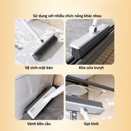 Cây Chà Sàn Nhà Tắm, Chổi Chà Sàn Và Gạt Nước Đa Năng 2 Trong 1, Chổi Cọ Nhà Vệ Sinh Dài 100cm Homezin 6