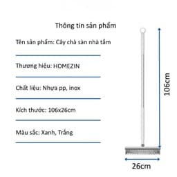 Cây Chà Sàn Nhà Tắm, Chổi Chà Sàn Và Gạt Nước Đa Năng 2 Trong 1, Chổi Cọ Nhà Vệ Sinh Dài 100cm Homezin 9