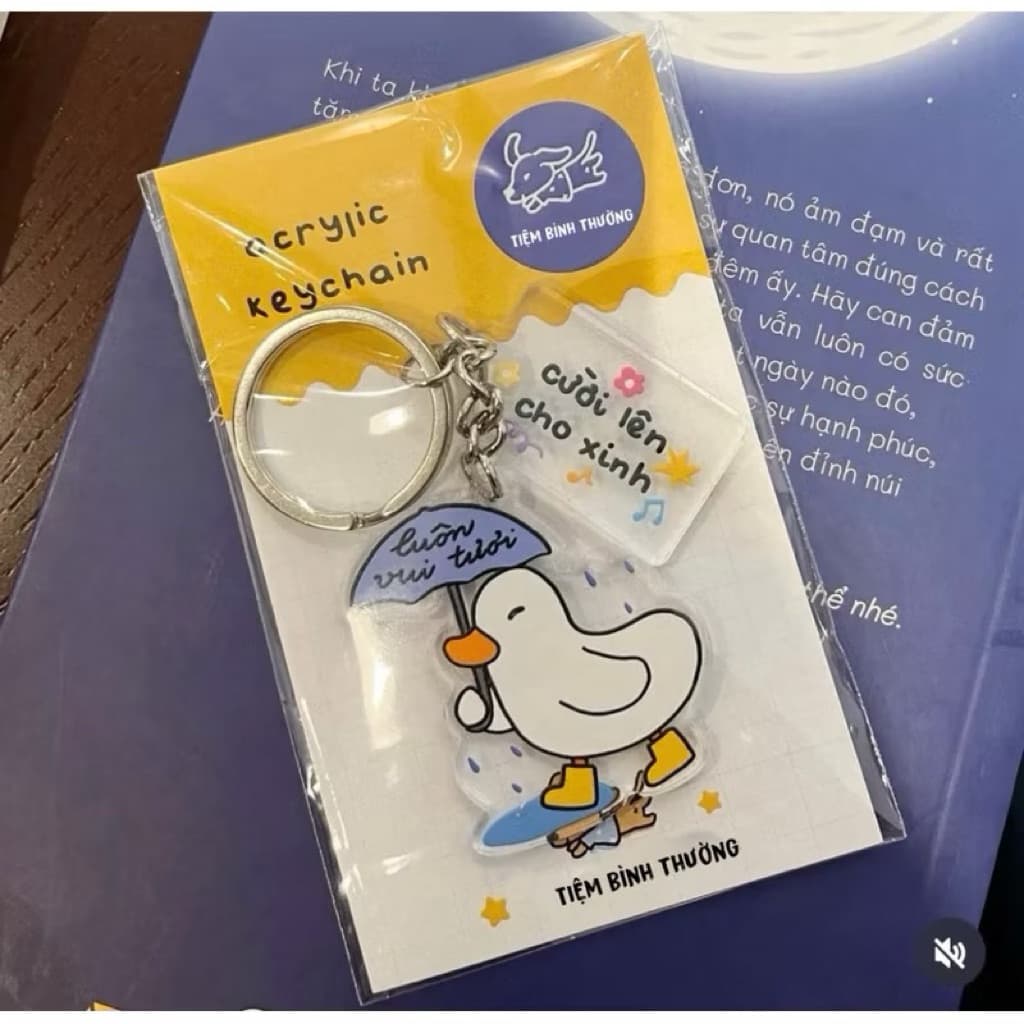 MÓC KHOÁ CON VỊT LUÔN VUI TƯƠI - LỜI NHẮN QUÀ TẶNG BẠN BÈ, NGƯỜI THÂN, NGƯỜI IU - NINIFAMILY SHOP