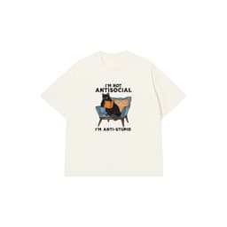 LUON VUITUOI Áo Vớ Vẩn Vui Tươi Áo Thun I'M NOT ANTISOCIAL Cotton 100% Oversize REDLABEL Nam Nữ TS65 1