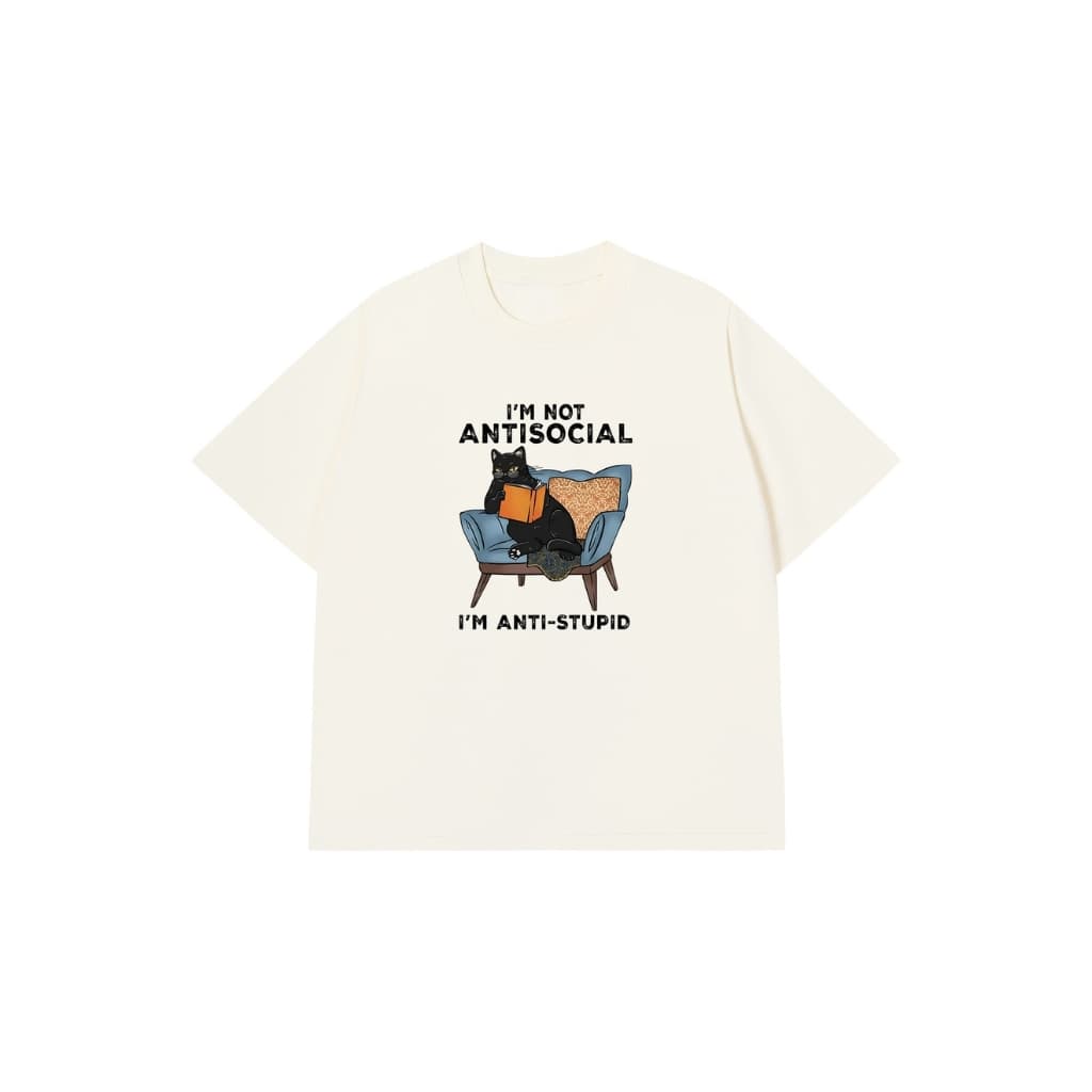 LUON VUITUOI Áo Vớ Vẩn Vui Tươi Áo Thun I'M NOT ANTISOCIAL Cotton 100% Oversize REDLABEL Nam Nữ TS65