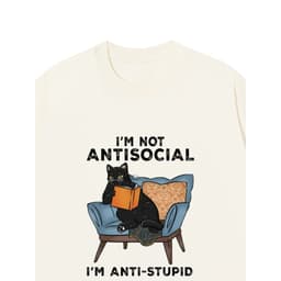 LUON VUITUOI Áo Vớ Vẩn Vui Tươi Áo Thun I'M NOT ANTISOCIAL Cotton 100% Oversize REDLABEL Nam Nữ TS65 2