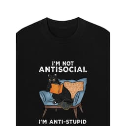 LUON VUITUOI Áo Vớ Vẩn Vui Tươi Áo Thun I'M NOT ANTISOCIAL Cotton 100% Oversize REDLABEL Nam Nữ TS65 4