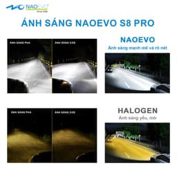 Bóng Led Xlight Naoevo S8 Pro 70W siêu sáng (4300K/5800K) tản nhiệt đồng (Chân H4 H7 H11 9005 9012) 6