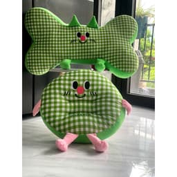 Đệm ngồi bệt hình bánh quy dễ thương, đệm tựa lưng và lót ghế văn phòng họa tiết 5D, kích thước 40cm nhà MIU GẤU XINH 7