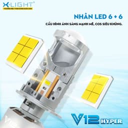 Bi Led Mini Xlight V12 Hyper chân H4 35W/50W 5500K bi cầu mini lắp ô tô xe máy như zin - LuxuryCars 8