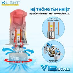 Bi Led Mini Xlight V12 Hyper chân H4 35W/50W 5500K bi cầu mini lắp ô tô xe máy như zin - LuxuryCars 7