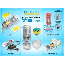 Bi Led Mini Xlight V12 Hyper chân H4 35W/50W 5500K bi cầu mini lắp ô tô xe máy như zin - LuxuryCars 2