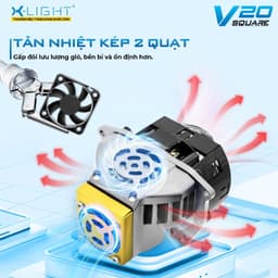 Bi Led GTR X-Light V20 Square (Lens Vuông) tăng sáng o tô xe máy Cos 55W Pha 65W nhiệt màu 5500K lỗi 1 đổi 1 trong 2 năm 3