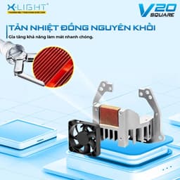 Bi Led GTR X-Light V20 Square (Lens Vuông) tăng sáng o tô xe máy Cos 55W Pha 65W nhiệt màu 5500K lỗi 1 đổi 1 trong 2 năm 6