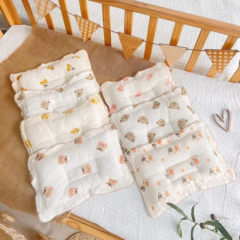 Gối xô sơ sinh chữ nhật cho bé chính hãng vải sợi Muslin cao cấp chống méo đầu, êm ái, thoải mái cho bé