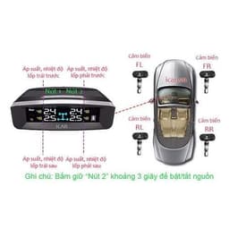 Cảm biến áp suất lốp iCar TN405 (Ellisafe) màn hình năng lượng mặt trời đặt taplo - LuxuryCars 3