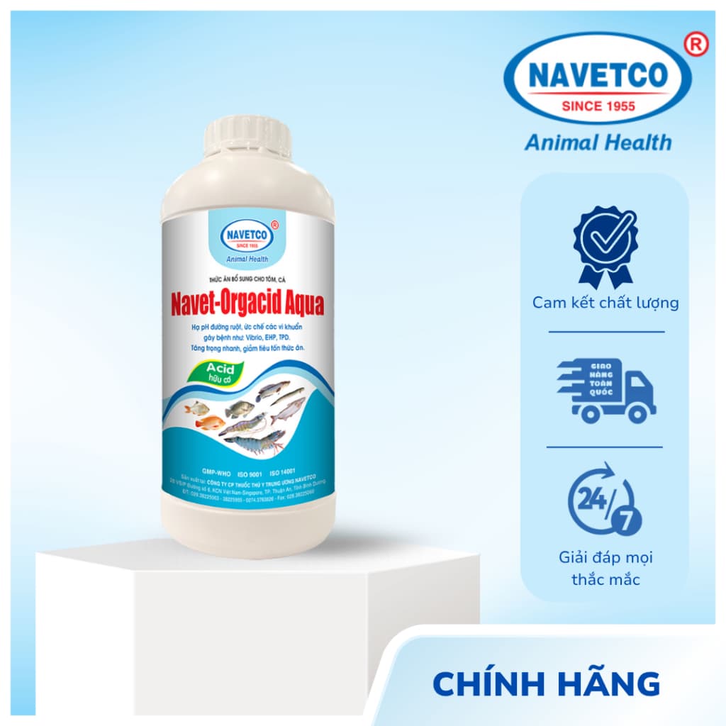 NAVET-ORGACID AQUA _ Ổn định hệ vi khuẩn đường ruột Tôm, Cá, thủy sản