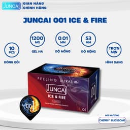 Bao cao su JUNCAI 001 Ultrathin Touch siêu mỏng, tăng cường lượng gel, chất lượng quốc tế Hộp 10c 4