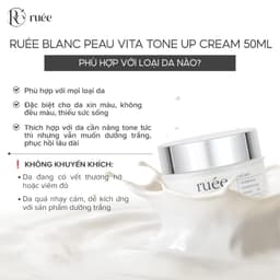 Kem nâng tông dưỡng trắng da RUÉE Blanc Peau Vita Tone Up Cream 50ml - Chính hãng Hàn Quốc 5