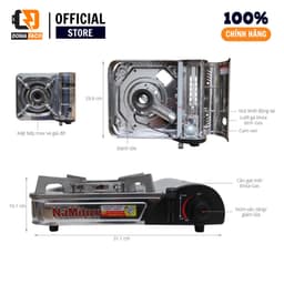 Bếp gas mini du lịch Namilux NH-021AS thép không gỉ tiết kiệm gas có van ngắt gas tự động an toàn 3