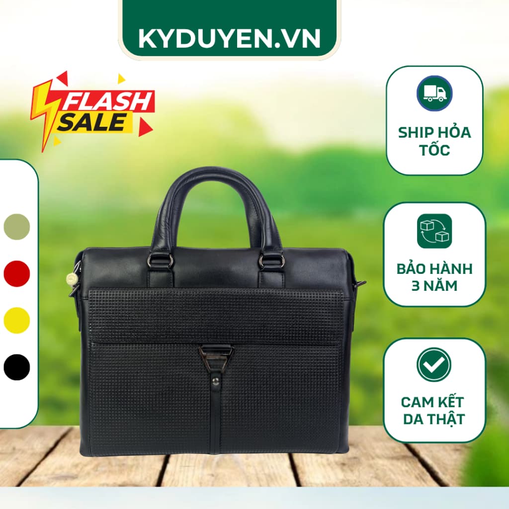 Cặp Da Nam Cao Cấp Da Thật 100% – Túi Xách Công Sở Nam Đựng Laptop 15 Inch | Bảo Hành 3 Năm | Phong Cách Doanh Nhân Sang