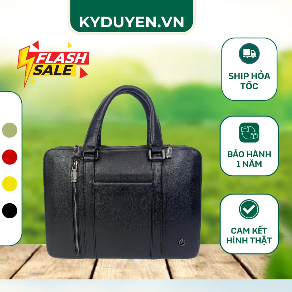 Cặp Da Nam Cao Cấp Đựng Laptop 15.6 inch – Túi Xách Công Sở Nam Da Thật Sang Trọng, Phong Cách Doanh Nhân | Kỳ Duyên