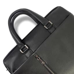 Cặp da nam công sở cao cấp, Túi xách nam da bò hạt mềm đựng laptop 15.6 inch, Cặp xách nam da thật khóa kéo hiện đại 4