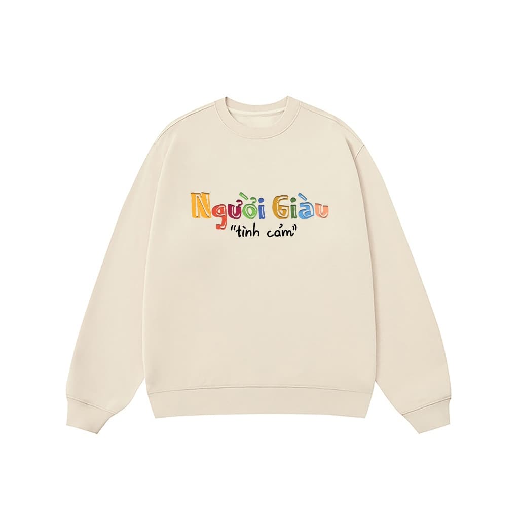 Áo Vớ Vẩn Vui Tươi REDLABEL Áo Sweater NGƯỜI GIÀU TÌNH CẢM Áo Sweatshirt Nỉ Oversize Nam Nữ SWT36