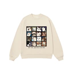 LUON VUITUOI Áo Vớ Vẩn Vui Tươi REDLABEL Áo Sweater BẠN BỊ CON MÈO Áo Sweatshirt Nỉ Oversize Nam Nữ SWT37 1