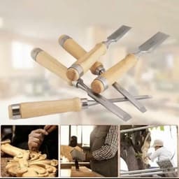 Bộ 4 Đục Gỗ Tay Cầm Gỗ Cao Cấp – Dụng Cụ Chạm Khắc, Tiện Mộc, Sửa Chữa Gỗ, Hàng Loại 1 6