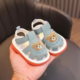 [Tăng 1 size] Dép SanDal Tập Đi Có Kèn Cho Bé Đế Mềm Nhẹ Êm Chân Chống Trơn Trượt Thêu Gấu 4 Màu Cho BéTrai BéGái [m32] 2