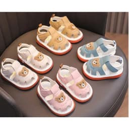 [Tăng 1 size] Dép SanDal Tập Đi Có Kèn Cho Bé Đế Mềm Nhẹ Êm Chân Chống Trơn Trượt Thêu Gấu 4 Màu Cho BéTrai BéGái [m32] 9