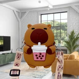 [Mới] Túi xách đeo chéo silicon hình chuột capy thời trang dễ thương bé trai gái đựng lì xì, túi tỏi 3