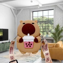 [Mới] Túi xách đeo chéo silicon hình chuột capy thời trang dễ thương bé trai gái đựng lì xì, túi tỏi 4