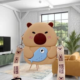 [Mới] Túi xách đeo chéo silicon hình chuột capybara cá dễ thương bé trai gái đựng lì xì, túi tỏi 2