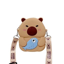 [Mới] Túi xách đeo chéo silicon hình chuột capybara cá dễ thương bé trai gái đựng lì xì, túi tỏi 5