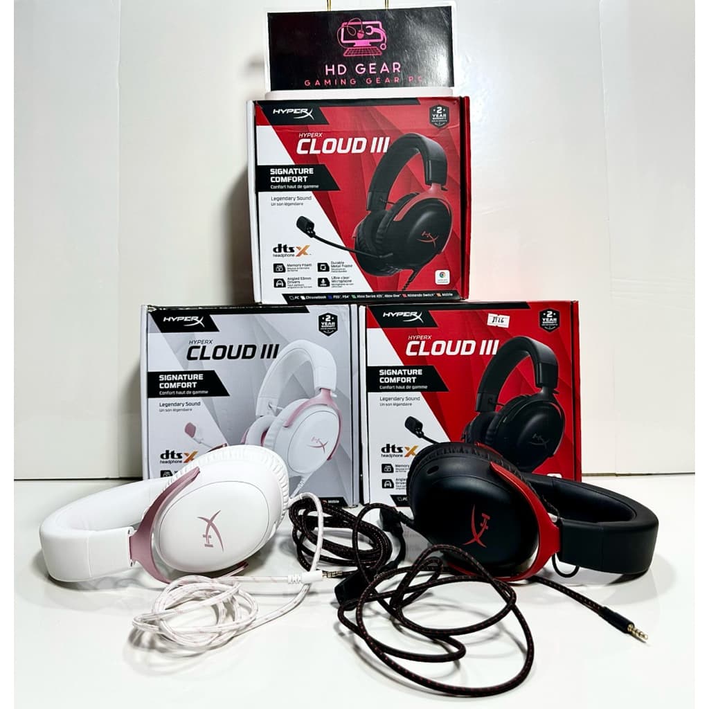 Tai nghe có dây HyperX Cloud III (cloud 3)| Thoải Mái Tuyệt Đối | Âm Thanh Vòm DTS:X | Micro 10mm Khử Ồn
