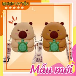 [Mới] Túi xách đeo chéo silicon hình chuột capybara rùa thời trang dễ thương bé trai gái đựng lì xì, túi tỏi 1