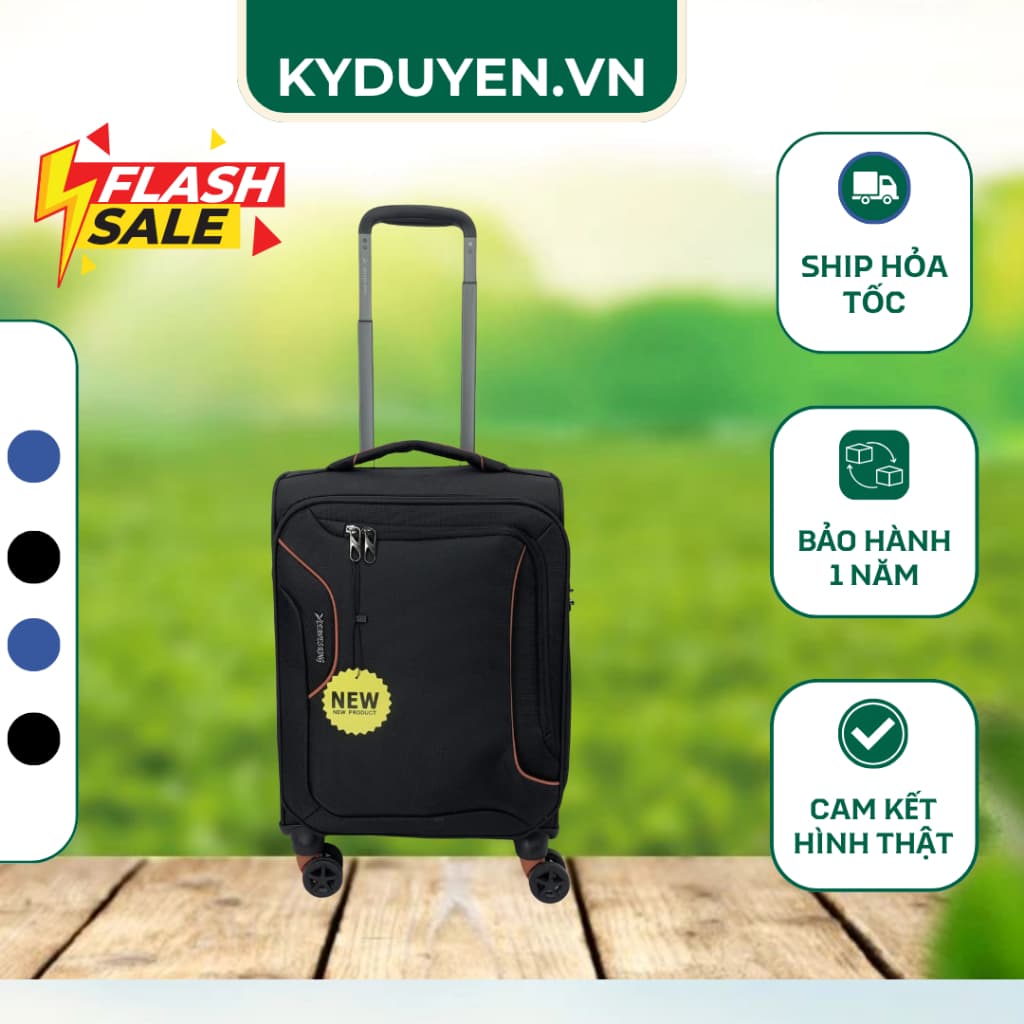 Vali Vải Du Lịch MINI LEAVES KING Cao Cấp - Size 19 Cabin, Bánh Đôi Xoay 360°, Chống Thấm Nước, Nhẹ Bền - Kỳ Duyên
