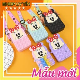 [Mới] Túi xách nữ đeo chéo silicon hình mickey, bong bóng pop-it thời trang dễ thương túi tỏi bé gái 1