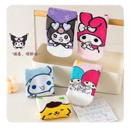 Set 10 Đôi Tất Trẻ Em Disney/Sanrio Cổ Ngắn Mix Màu, Vớ Cotton Thoáng Khí Họa Tiết Hoạt Hình Dễ Thương Cho Bé 1-12 Tuổi 4