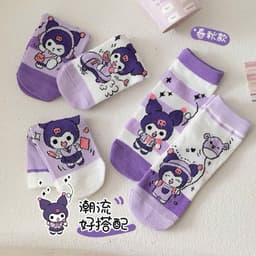 Set 10 Đôi Tất Trẻ Em Disney/Sanrio Cổ Ngắn Mix Màu, Vớ Cotton Thoáng Khí Họa Tiết Hoạt Hình Dễ Thương Cho Bé 1-12 Tuổi 6