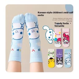 Set 10 Đôi Tất Trẻ Em Disney/Sanrio Cổ Ngắn Mix Màu, Vớ Cotton Thoáng Khí Họa Tiết Hoạt Hình Dễ Thương Cho Bé 1-12 Tuổi 5