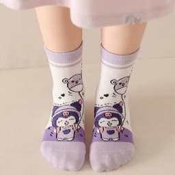 Set 10 Đôi Tất Trẻ Em Disney/Sanrio Cổ Ngắn Mix Màu, Vớ Cotton Thoáng Khí Họa Tiết Hoạt Hình Dễ Thương Cho Bé 1-12 Tuổi 7