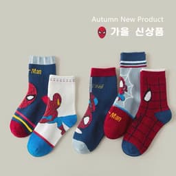 Set 10 Đôi Vớ/Tất Trẻ Em Họa Tiết Siêu Anh Hùng Spider-Man & Pikachu - Cotton Thoáng Khí 5