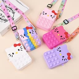 [Mới] Túi xách silicon đeo chéo hình gấu nâu cho bé thời trang đựng bao bì lì xì, mỹ phẩm túi tỏi 8