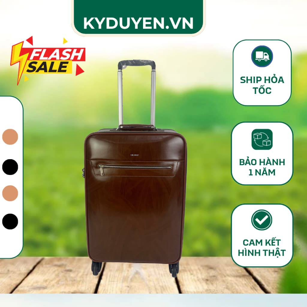 Vali Kéo Da Cao Cấp Màu Nâu Bò Cổ Điển, Khóa Số TSA Tiêu Chuẩn Quốc Tế, Vali Du Lịch Doanh Nhân - Kỳ Duyên