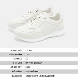 [4-25/9 TẶNG QUÀ TRUNG THU 599K] Giày Sneaker Nam LECOS LG31 Da Thật Phong Cách Streetwear Năng Động 3