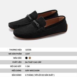Giày Lười Nam LECOS LG47 Da Bò Thật Phom Ôm Gọn Lịch Sự đi Làm 4