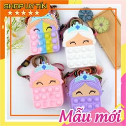 [Mới] Túi xách silicon đeo chéo hình công chúa cho bé thời trang đựng bao bì lì xì, mỹ phẩm túi tỏi 1