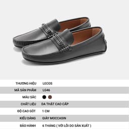 Giày Lười Nam LECOS LG46 Da Bò Thật Phom Ôm Gọn Lịch Sự đi Làm 4