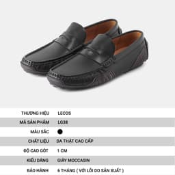 Giày Moccasin Nam LECOS LG38 Da Bò Thật Mềm Mại Ôm Chân Êm Ái 2